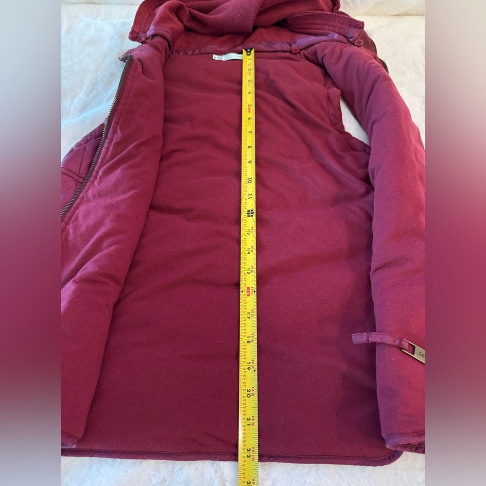 Maurices Raspberry Burgundy Hooded Vest w/ Embroidery Detail- size M - Picture 16 of 16